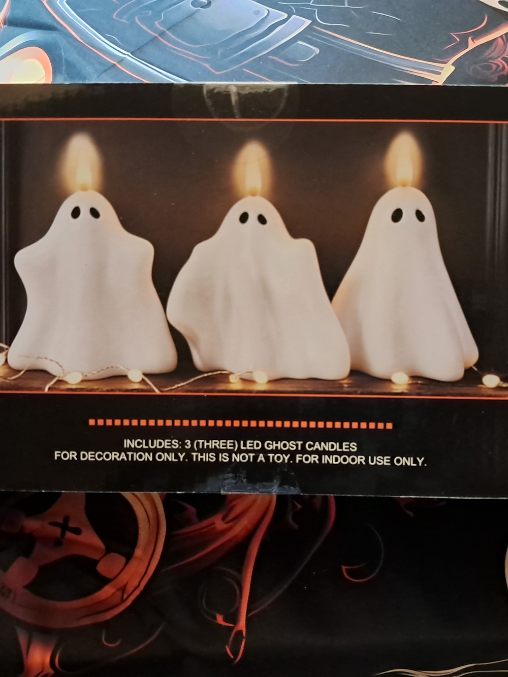 LED Ghost Candles - White Halloween Decorative Set
